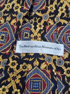 Met Museum Vintage Italian Silk Tie Geometric Art Design Designer Necktie